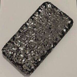 Vintage Gunmetal Silver Clutch Purse Wallet Snap Closure Bag